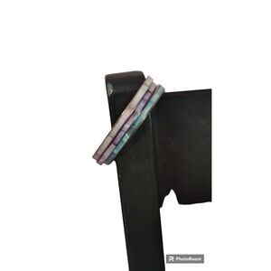 Pearlesque enamel metal bracelets set of 3‎